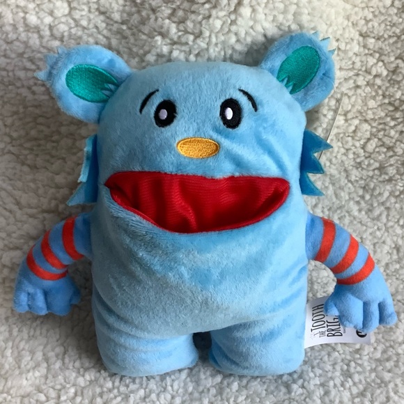 The Tooth Brigade Blue Monster Tooth Fairy Pillow w Pocket Plush Stuffed Animal - Picture 8 of 13